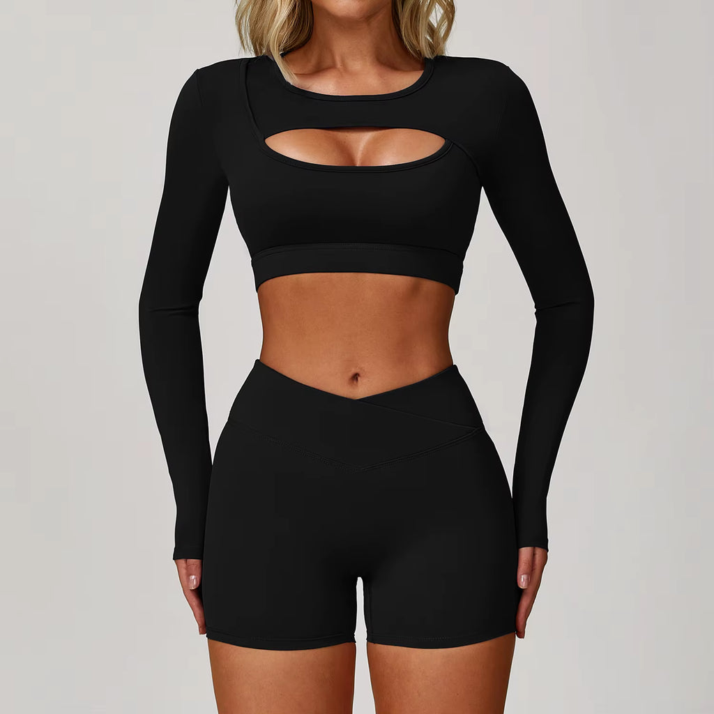 Conjunto fitness mujer transpirable para running
