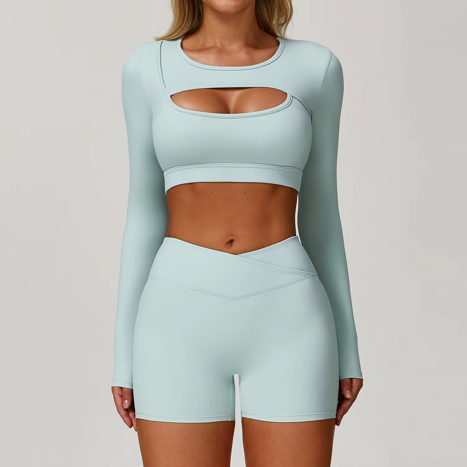 Conjunto fitness mujer transpirable para running
