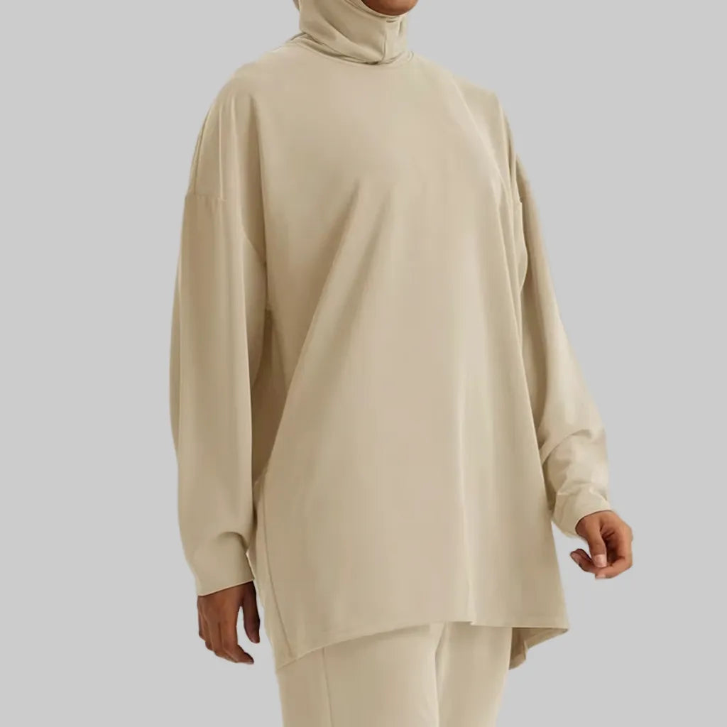 Camiseta gym mujer manga larga modest sport
