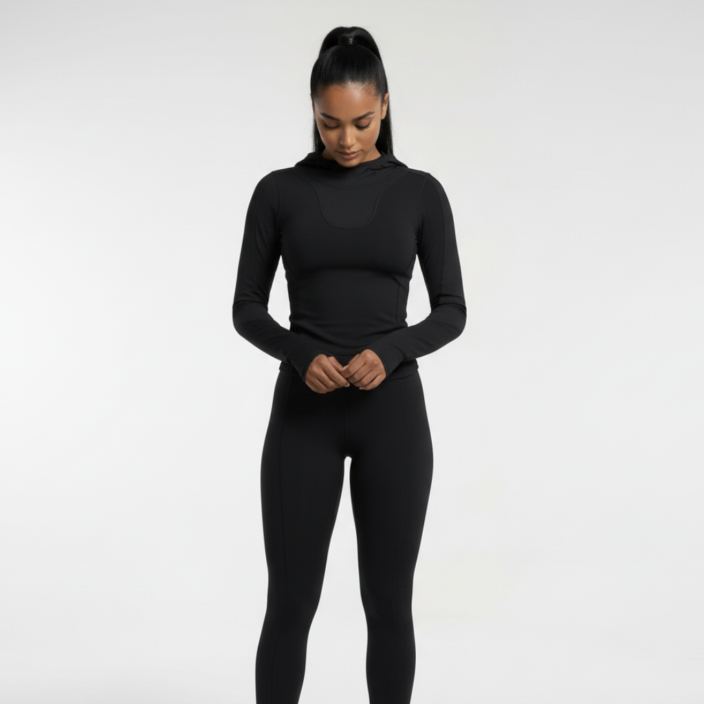 Sudadera gym mujer capucha diseño moderno
