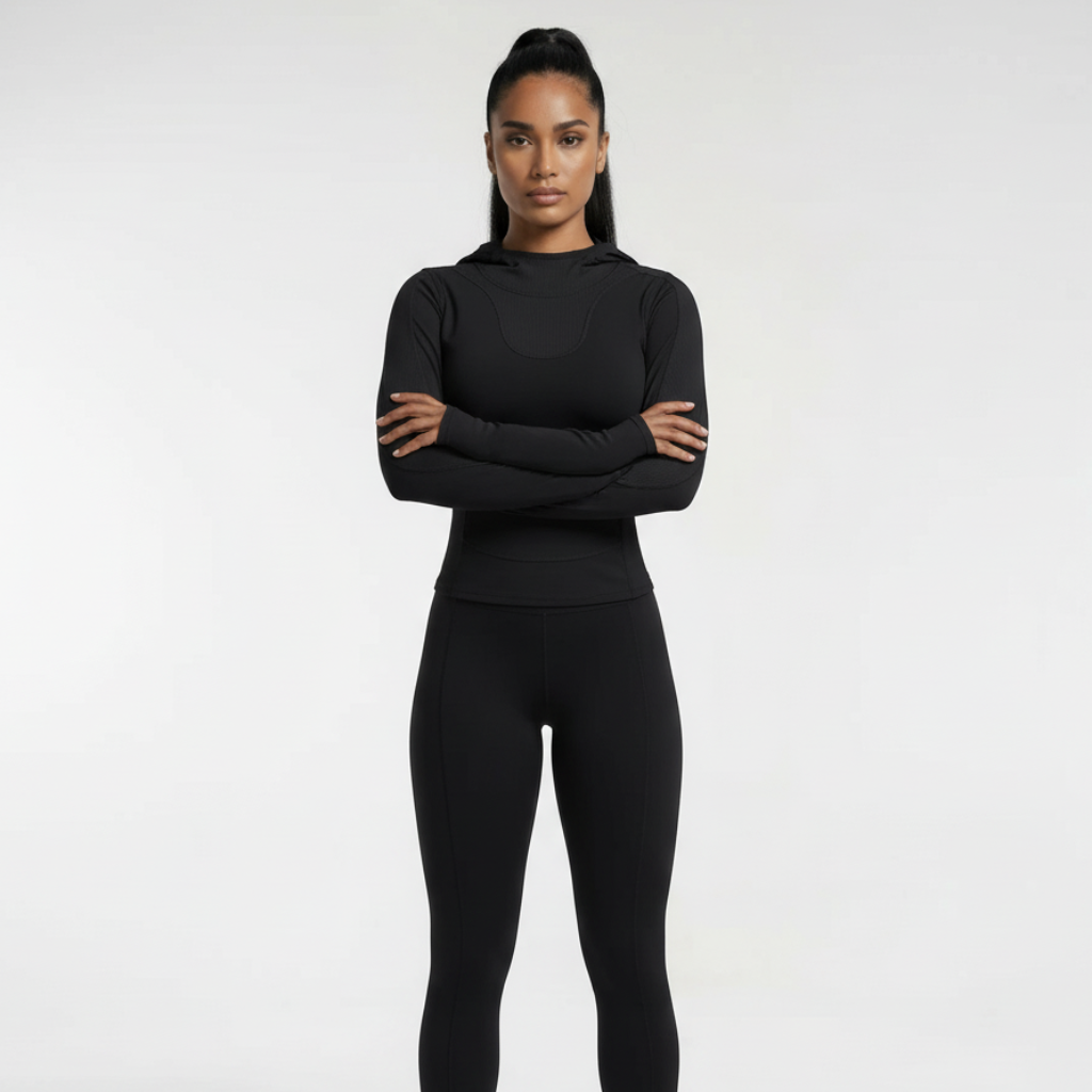 Sudadera gym mujer capucha diseño moderno
