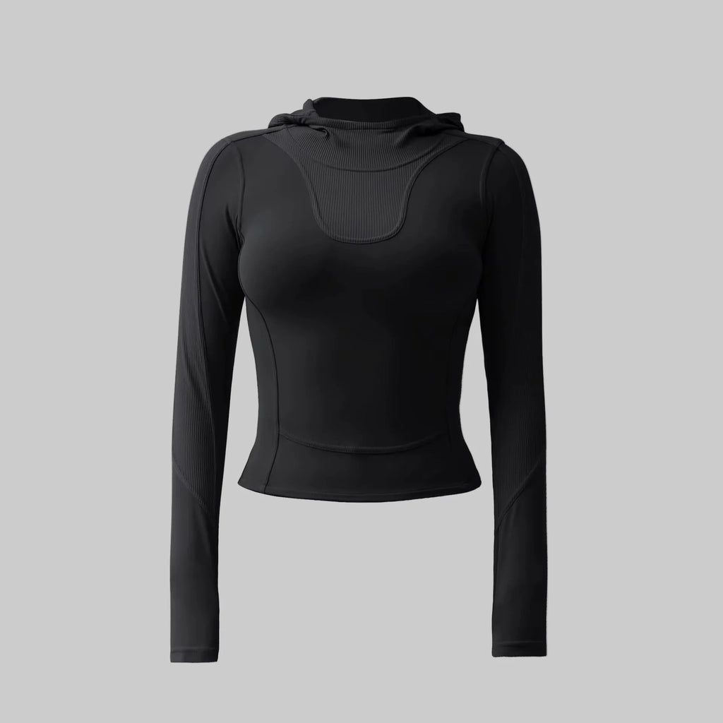 Chaqueta fitness mujer con capucha transpirable
