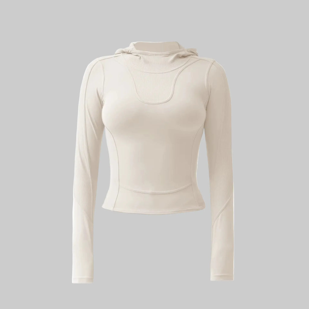 Chaqueta fitness mujer con capucha transpirable
