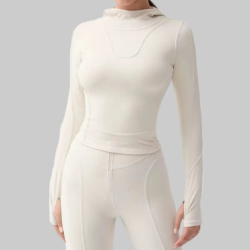 Sudadera gym mujer capucha diseño moderno
