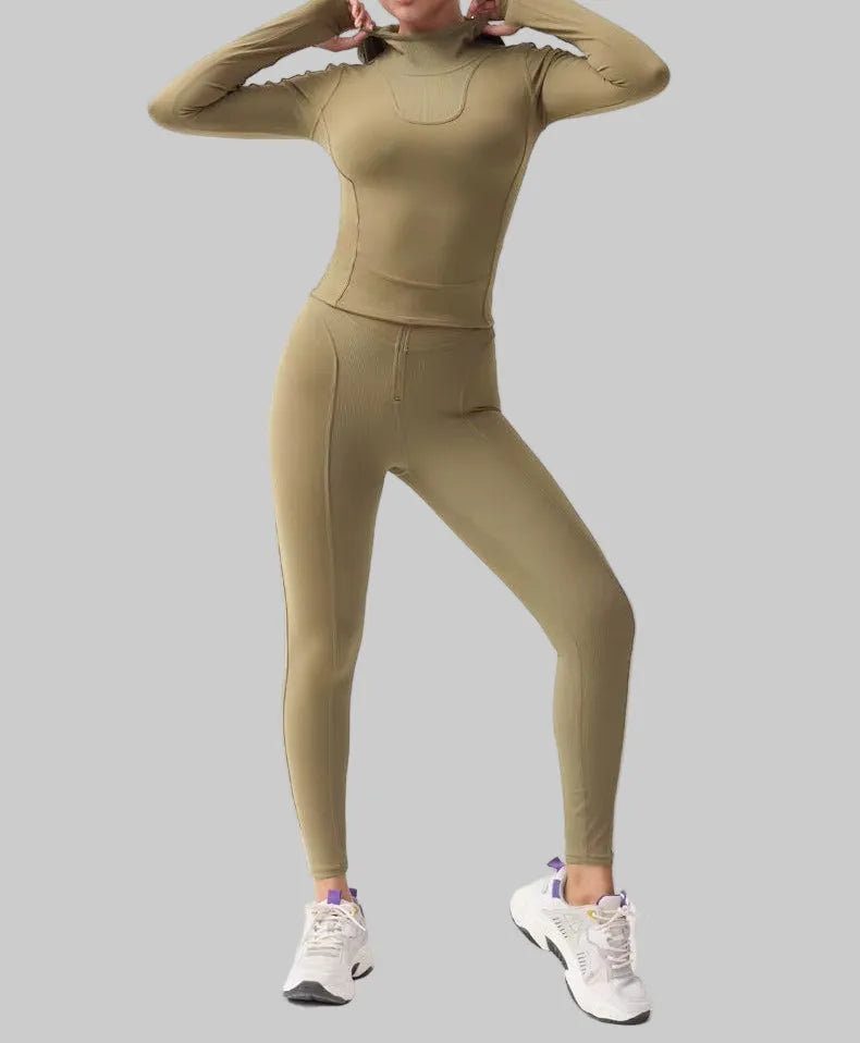 Chaqueta gym mujer capucha alta calidad
