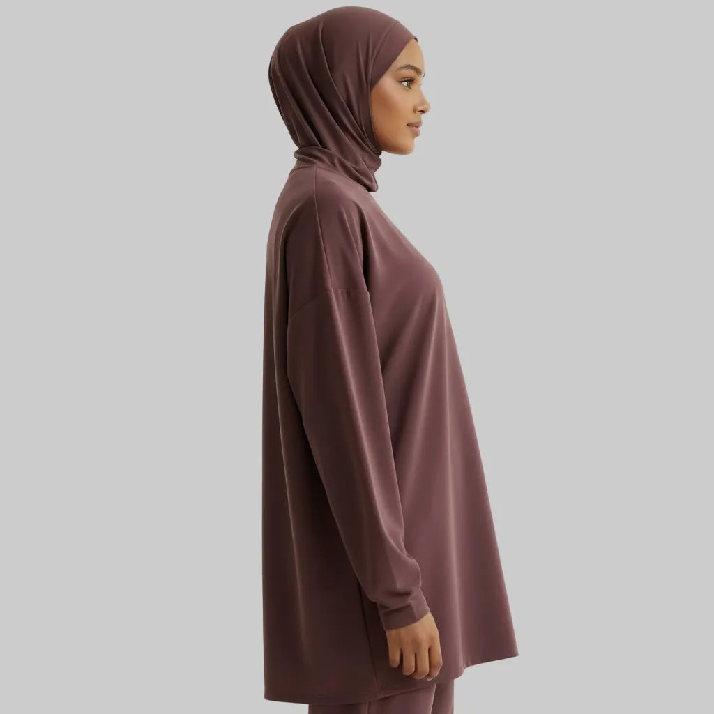 Playera fitness mujer cuello alto para gym
