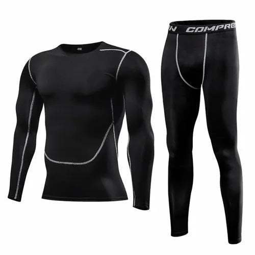 Conjunto compresión hombre UltraFlex negro para entrenamiento
