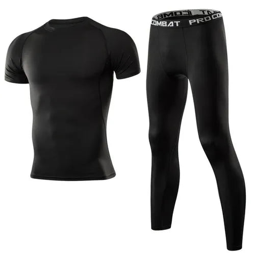 Conjunto compresión hombre UltraFlex negro para entrenamiento
