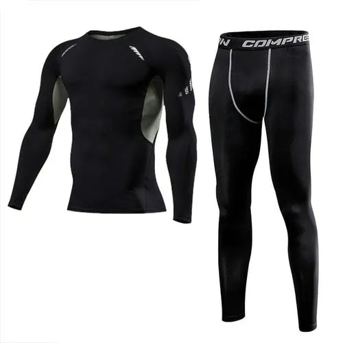 Conjunto compresión hombre UltraFlex negro para entrenamiento
