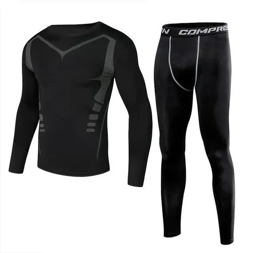 Conjunto compresión hombre UltraFlex negro para entrenamiento
