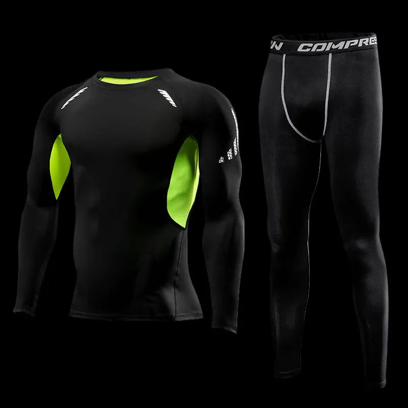 Conjunto compresión hombre UltraFlex negro para entrenamiento
