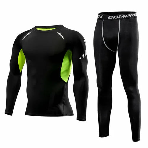 Conjunto compresión hombre UltraFlex negro para entrenamiento
