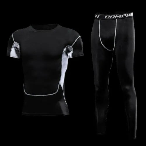 Conjunto compresión hombre UltraFlex negro para entrenamiento
