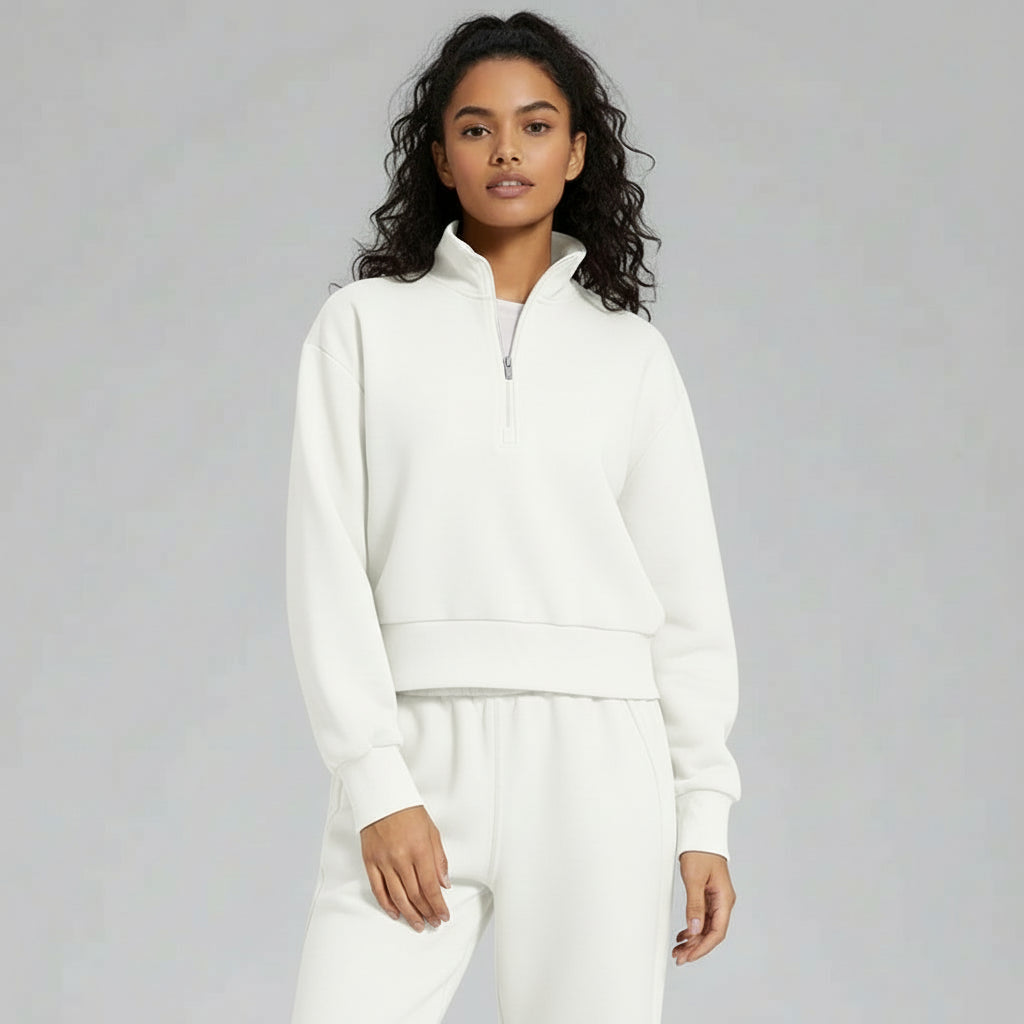 Sudadera fitness mujer zipper diseño moderno
