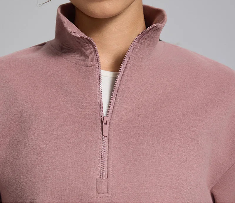 Sudadera deportiva mujer cuello alto con zipper MOVEON
