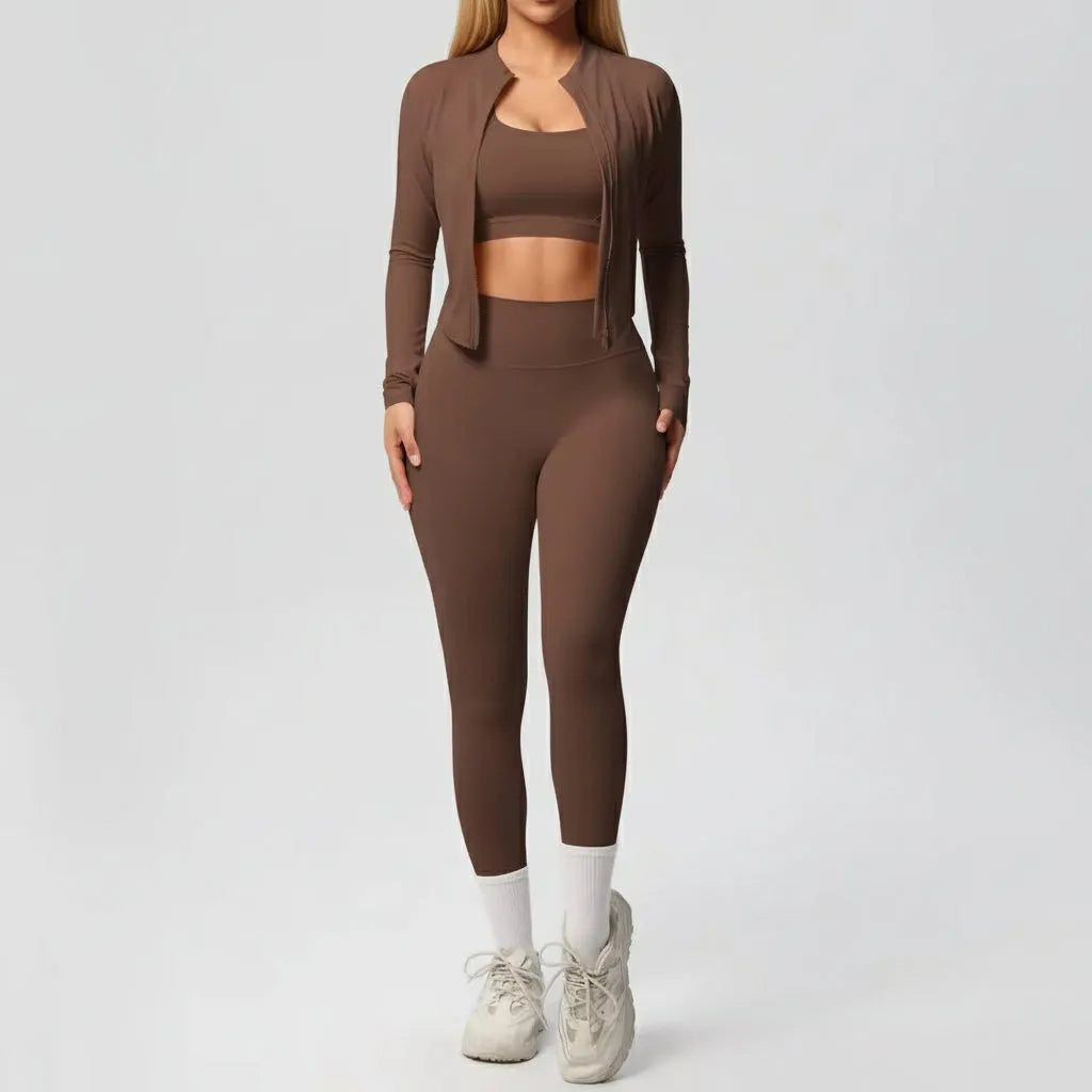 Conjunto deportivo mujer 3 piezas transpirable
