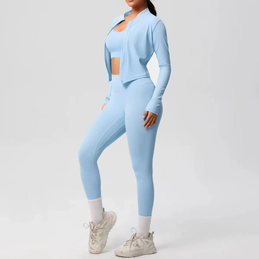 Set gym mujer 3 piezas diseño moderno
