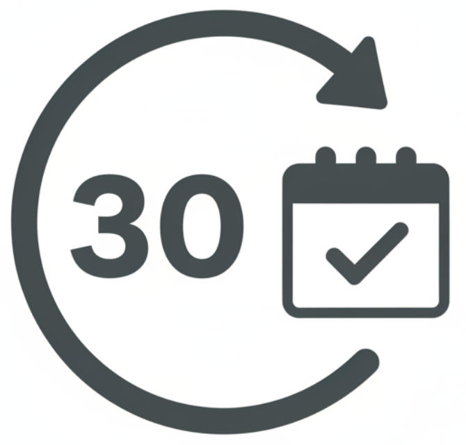 un icono para garantia de devolucion en 30 dias