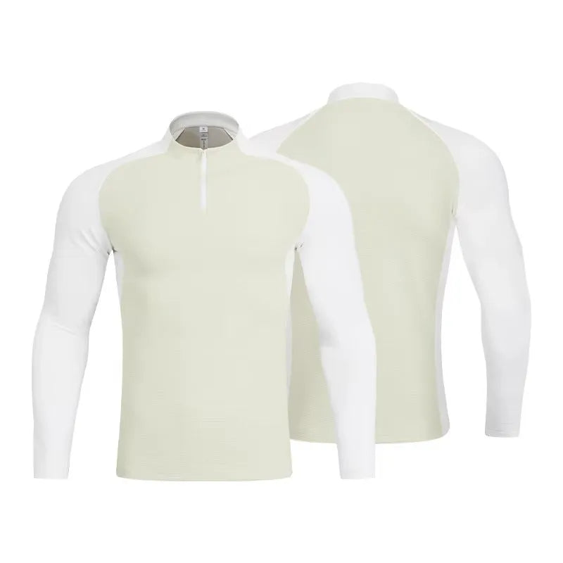 Sudadera gym hombre 1/4 zip diseño técnico
